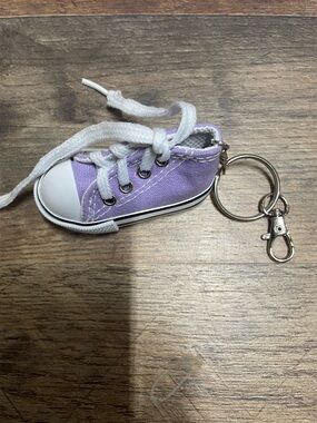 Kids Purple Canvas Sneaker Keychain - Unbranded